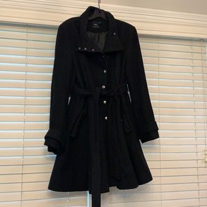 Black maternity winter coat